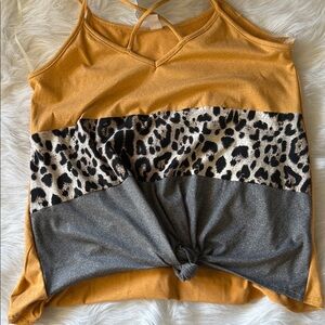Stylish Orange Leopard Print Camisole